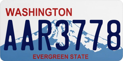 WA license plate AAR3778