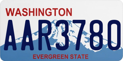 WA license plate AAR3780