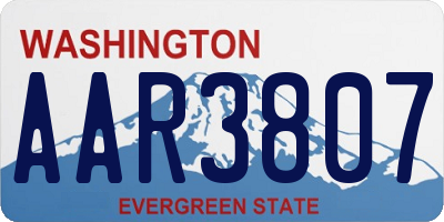 WA license plate AAR3807