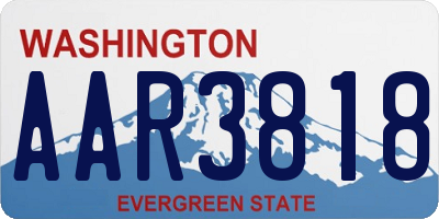 WA license plate AAR3818