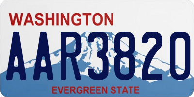 WA license plate AAR3820