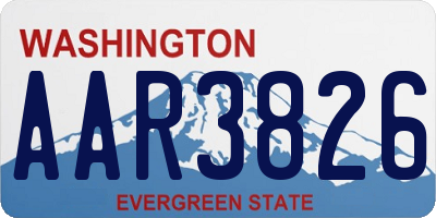 WA license plate AAR3826