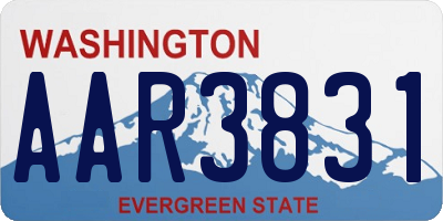 WA license plate AAR3831
