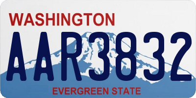 WA license plate AAR3832