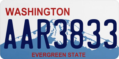 WA license plate AAR3833