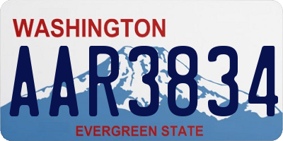 WA license plate AAR3834
