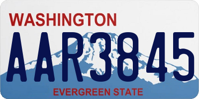 WA license plate AAR3845