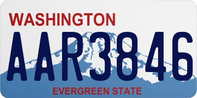 WA license plate AAR3846