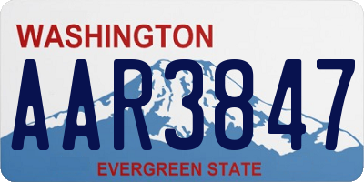 WA license plate AAR3847