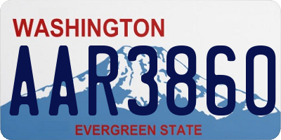 WA license plate AAR3860