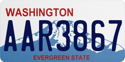 WA license plate AAR3867