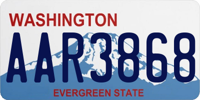 WA license plate AAR3868