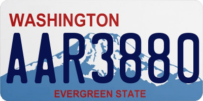 WA license plate AAR3880