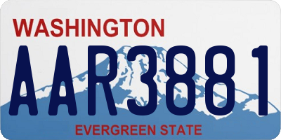 WA license plate AAR3881
