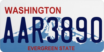 WA license plate AAR3890