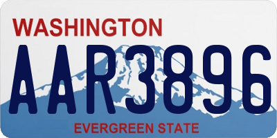 WA license plate AAR3896