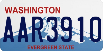 WA license plate AAR3910