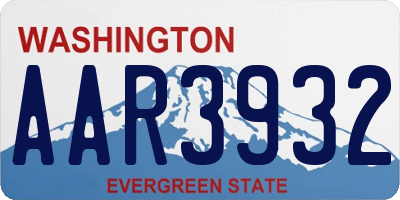 WA license plate AAR3932