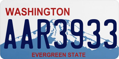 WA license plate AAR3933