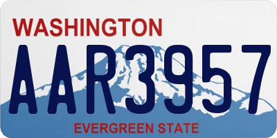 WA license plate AAR3957