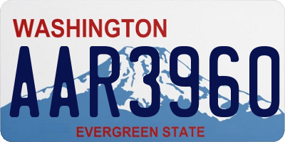 WA license plate AAR3960