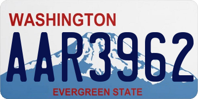 WA license plate AAR3962