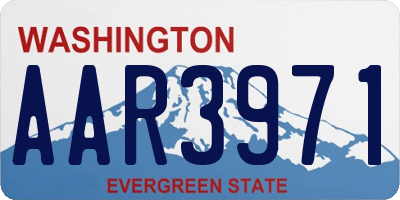 WA license plate AAR3971