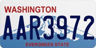 WA license plate AAR3972