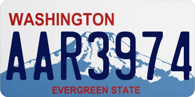 WA license plate AAR3974