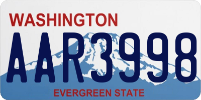 WA license plate AAR3998