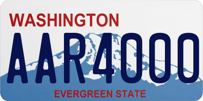 WA license plate AAR4000