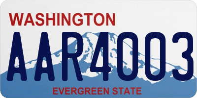 WA license plate AAR4003