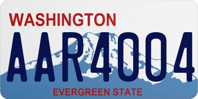 WA license plate AAR4004