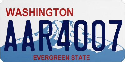 WA license plate AAR4007