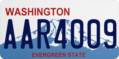 WA license plate AAR4009