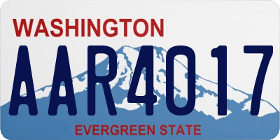 WA license plate AAR4017