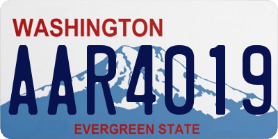 WA license plate AAR4019