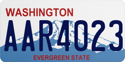 WA license plate AAR4023