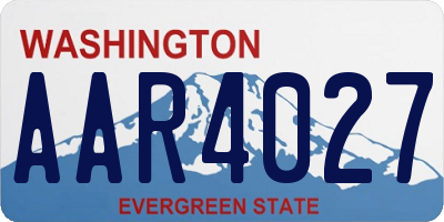 WA license plate AAR4027
