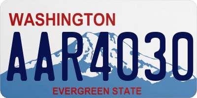 WA license plate AAR4030