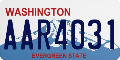 WA license plate AAR4031