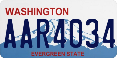 WA license plate AAR4034