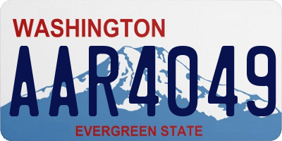 WA license plate AAR4049