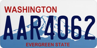 WA license plate AAR4062
