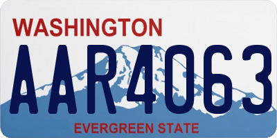 WA license plate AAR4063
