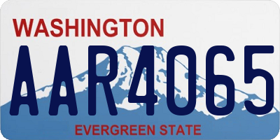 WA license plate AAR4065