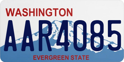 WA license plate AAR4085