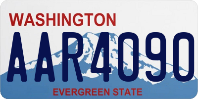 WA license plate AAR4090