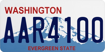 WA license plate AAR4100