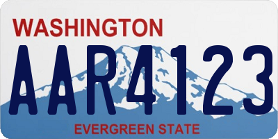 WA license plate AAR4123